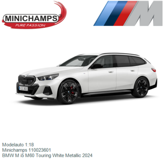 Modelauto 1:18 | Minichamps 110023601 | BMW M i5 M60 Touring White Metallic 2024