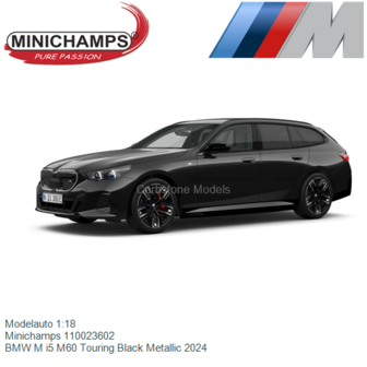 Modelauto 1:18 | Minichamps 110023602 | BMW M i5 M60 Touring Black Metallic 2024