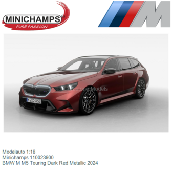 Modelauto 1:18 | Minichamps 110023900 | BMW M M5 Touring Dark Red Metallic 2024