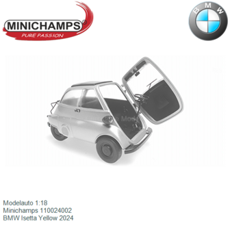 Modelauto 1:18 | Minichamps 110024002 | BMW Isetta Yellow 2024