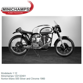 Modelauto 1:12 | Minichamps 122132401 | Norton Manx 500 Silver and Chrome 1960