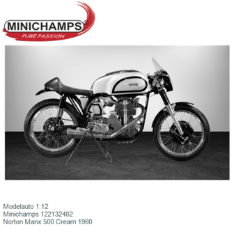 Modelauto 1:12 | Minichamps 122132402 | Norton Manx 500 Cream 1960