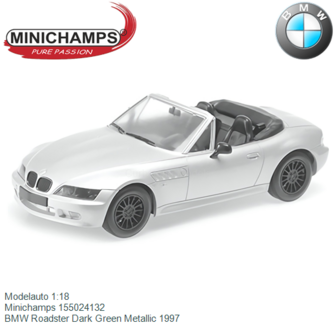 Modelauto 1:18 | Minichamps 155024132 | BMW Roadster Dark Green Metallic 1997