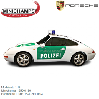 Modelauto 1:18 | Minichamps 155061190 | Porsche 911 (993) POLIZEI 1993