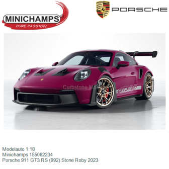 Modelauto 1:18 | Minichamps 155062234 | Porsche 911 GT3 RS (992) Stone Roby 2023