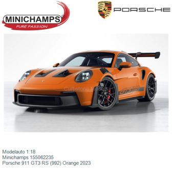 Modelauto 1:18 | Minichamps 155062235 | Porsche 911 GT3 RS (992) Orange 2023