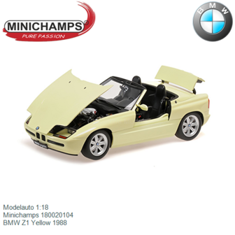 Modelauto 1:18 | Minichamps 180020104 | BMW Z1 Yellow 1988