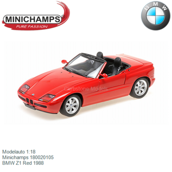 Modelauto 1:18 | Minichamps 180020105 | BMW Z1 Red 1988