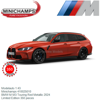 Modelauto 1:43 | Minichamps 410025010 | BMW M M3 Touring Red Metallic 2024