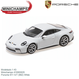 Modelauto 1:43 | Minichamps 410063020 | Porsche 911 S/T (992) White