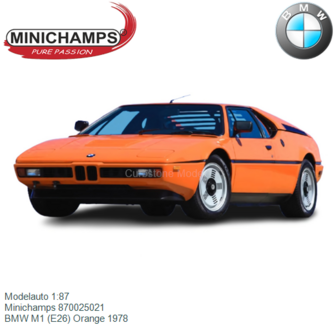 Modelauto 1:87 | Minichamps 870025021 | BMW M1 (E26) Orange 1978