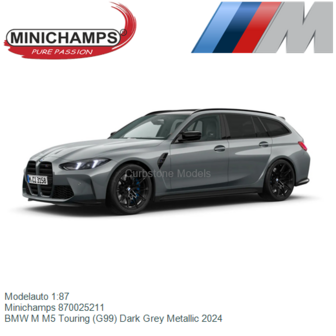 Modelauto 1:87 | Minichamps 870025211 | BMW M M5 Touring (G99) Dark Grey Metallic 2024