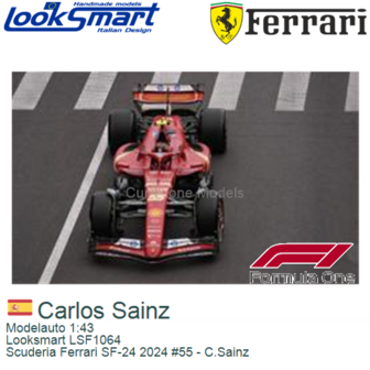 Modelauto 1:43 | Looksmart LSF1064 | Scuderia Ferrari SF-24 2024 #55 - C.Sainz