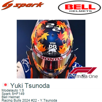 Modelauto 1:5 | Spark 5HF149 | Bell Helmet | Racing Bulls 2024 #22 - Y.Tsunoda