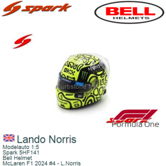 Modelauto 1:5 | Spark 5HF141 | Bell Helmet | McLaren F1 2024 #4 - L.Norris