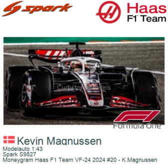 Modelauto 1:43 | Spark S9527 | Moneygram Haas F1 Team VF-24 2024 #20 - K.Magnussen