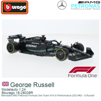 Modelauto 1:24 | Bburago 18-28028R | Mercedes AMG Petronas Formula One Team W14 E-Performance 2023 #63 - G.Russell