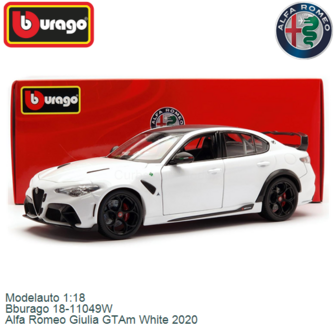 Modelauto 1:18 | Bburago 18-11049W | Alfa Romeo Giulia GTAm White 2020