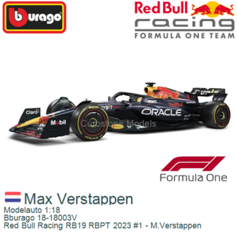 Modelauto 1:18 | Bburago 18-18003V | Red Bull Racing RB19 RBPT 2023 #1 - M.Verstappen