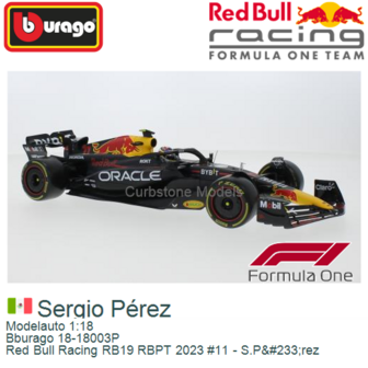 Modelauto 1:18 | Bburago 18-18003P | Red Bull Racing RB19 RBPT 2023 #11 - S.P&amp;#233;rez