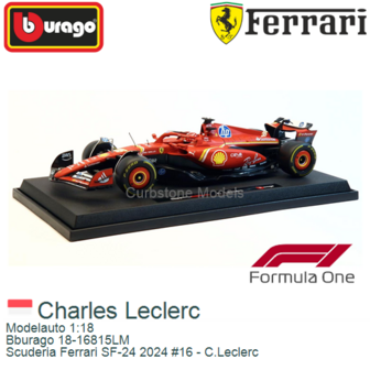 Modelauto 1:18 | Bburago 18-16815LM | Scuderia Ferrari SF-24 2024 #16 - C.Leclerc