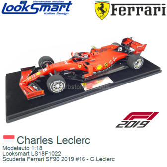 Modelauto 1:18 | Looksmart LS18F1022 | Scuderia Ferrari SF90 2019 #16 - C.Leclerc