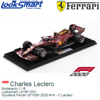 Modelauto 1:18 | Looksmart LS18F1031 | Scuderia Ferrari SF1000 2020 #16 - C.Leclerc