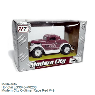 Modelauto  | Hongtai LG3043-M8238 | Modern City Oldtimer Race Red #49