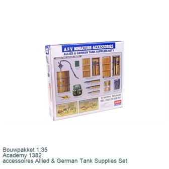 Bouwpakket 1:35 | Academy 1382 | accessoires Allied &amp; German Tank Supplies Set