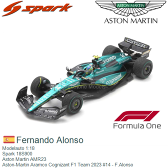 Modelauto 1:18 | Spark 18S900 | Aston Martin AMR23 | Aston-Martin Aramco Cognizant F1 Team 2023 #14 - F.Alonso