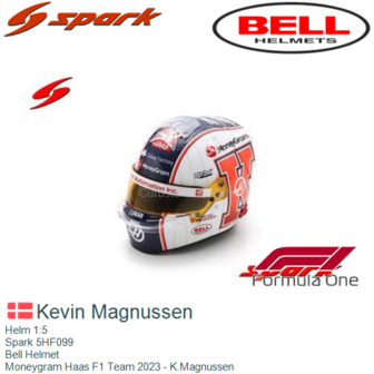 Helm 1:5 | Spark 5HF099 | Bell Helmet | Moneygram Haas F1 Team 2023 - K.Magnussen