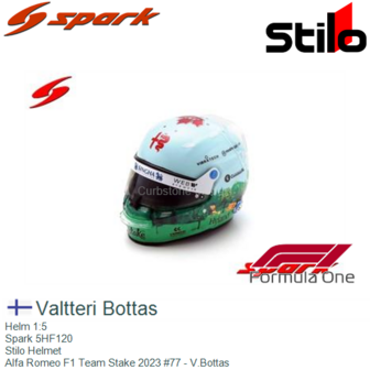 Helm 1:5 | Spark 5HF120 | Stilo Helmet | Alfa Romeo F1 Team Stake 2023 #77 - V.Bottas