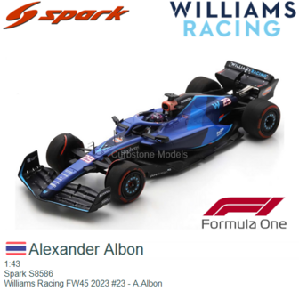 1:43 | Spark S8586 | Williams Racing FW45 2023 #23 - A.Albon