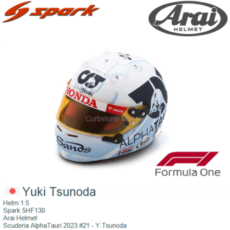 Helm 1:5 | Spark 5HF130 | Arai Helmet | Scuderia AlphaTauri 2023 #21 - Y.Tsunoda