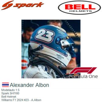 Modelauto 1:5 | Spark 5Hf160 | Bell Helmet | Williams F1 2024 #23 - A.Albon