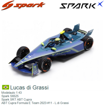 Modelauto 1:43 | Spark S6525 | Spark SRT ABT Cupra | ABT Cupra Formula E Team 2023 #11 - L.di Grassi