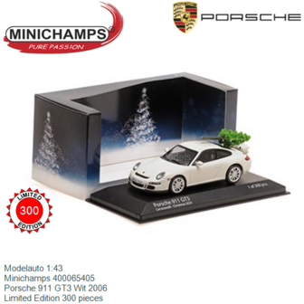 Modelauto 1:43 | Minichamps 400065405 | Porsche 911 GT3 Wit 2006