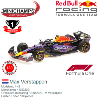 Modelauto 1:43 | Minichamps 410232201 | Oracle red Bull racing RB19 2023 - M.Verstappen