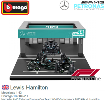 Modelauto 1:43 | Bburago 18-38452H | Mercedes AMG Petronas Formula One Team W14 E-Performance 2023 #44 - L.Hamilton