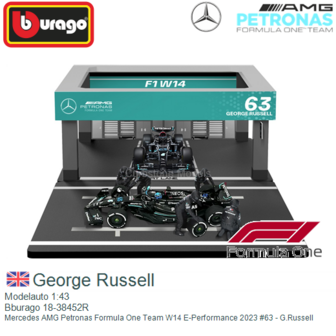 Modelauto 1:43 | Bburago 18-38452R | Mercedes AMG Petronas Formula One Team W14 E-Performance 2023 #63 - G.Russell