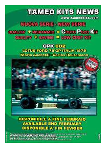 Modelauto 1:43 | Tameo CPK002 | Lotus Martini Racing 79 1979 - C.Reutemann - M.Andretti