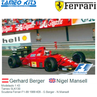 Modelauto 1:43 | Tameo SLK130 | Scuderia Ferrari F1-89 1989 #28 - G.Berger - N.Mansell