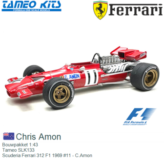 Bouwpakket 1:43 | Tameo SLK133 | Scuderia Ferrari 312 F1 1969 #11 - C.Amon