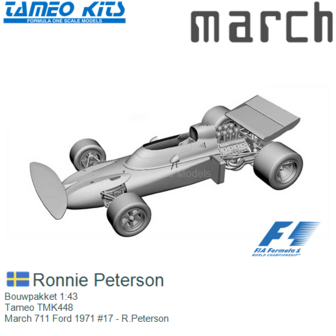 Bouwpakket 1:43 | Tameo TMK448 | March 711 Ford 1971 #17 - R.Peterson