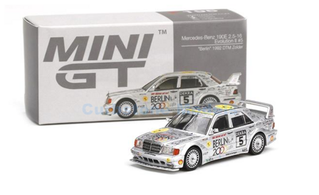 Modelauto 1:64 | MiniGT MGT00196-L | Mercedes Benz 190E 2.5-16V Evo II DTM Berlin 2000 1992 #5 - E.Lohr