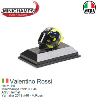 Helm 1:8 | Minichamps 399190046 | AGV Helmet | Yamaha 2019 #46 - V.Rossi