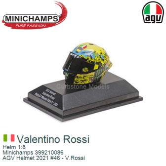 Helm 1:8 | Minichamps 399210086 | AGV Helmet 2021 #46 - V.Rossi