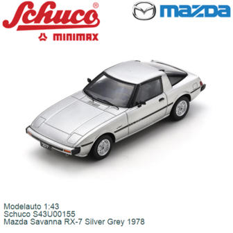 Modelauto 1:43 | Schuco S43U00155 | Mazda Savanna RX-7 Silver Grey 1978