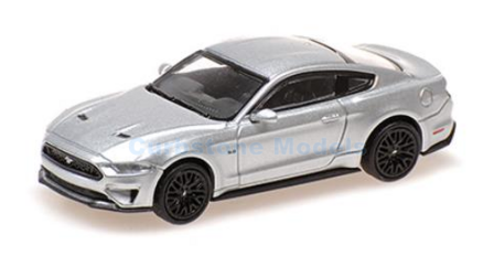 Modelauto 1:87 | Minichamps 870087028 | Ford Mustang Zilver 2018