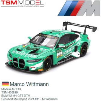 Modelauto 1:43 | TSM 430819 | BMW M M4 GT3 DTM | Schubert Motorsport 2024 #11 - M.Wittmann